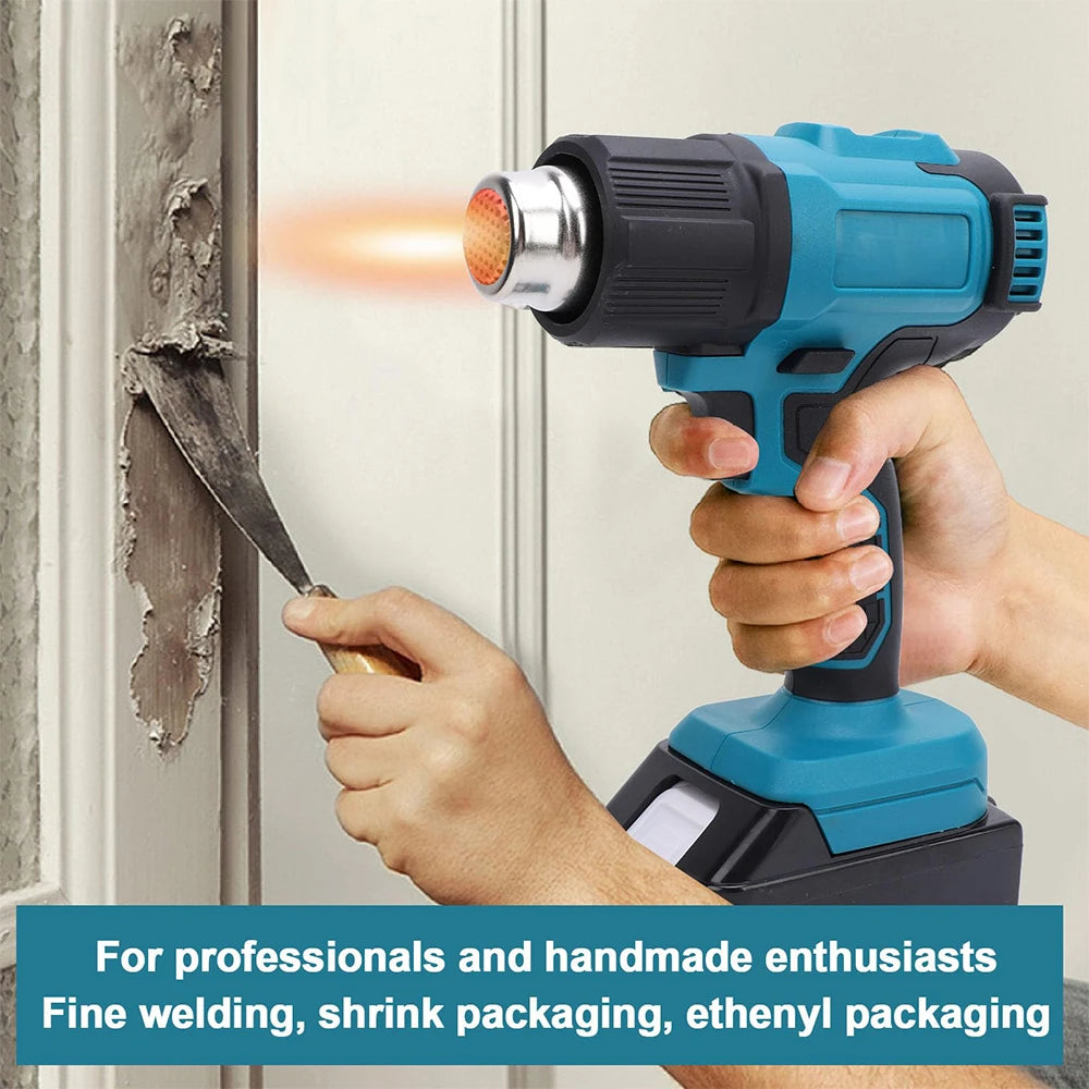 Hikity 18V Heat Gun Shrink Wrapping Tool Hot Air Gun Air Dryer Soldering Thermal Blower with Temperature Control for Soldering