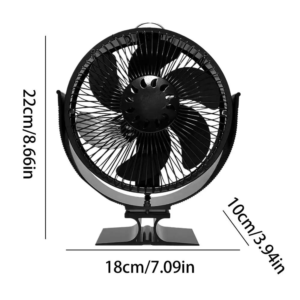 Stove Fan 6-Blade Heat Powered Fireplace Fan With Cover Thermodynamic Fan For Autumn Winter Indoor Wood Burners Fireplaces Warm