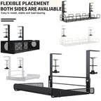 Under Table Cable Management Rack Heavy Duty Wire Management Tray Adjustable Thickness Under Desk Cord Organizer for Home Office