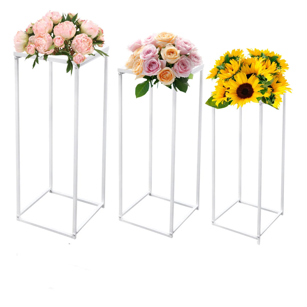 3Pcs Metal Flower Stand Plant Stand High Square Rack Wedding Living Room & Patio Decor