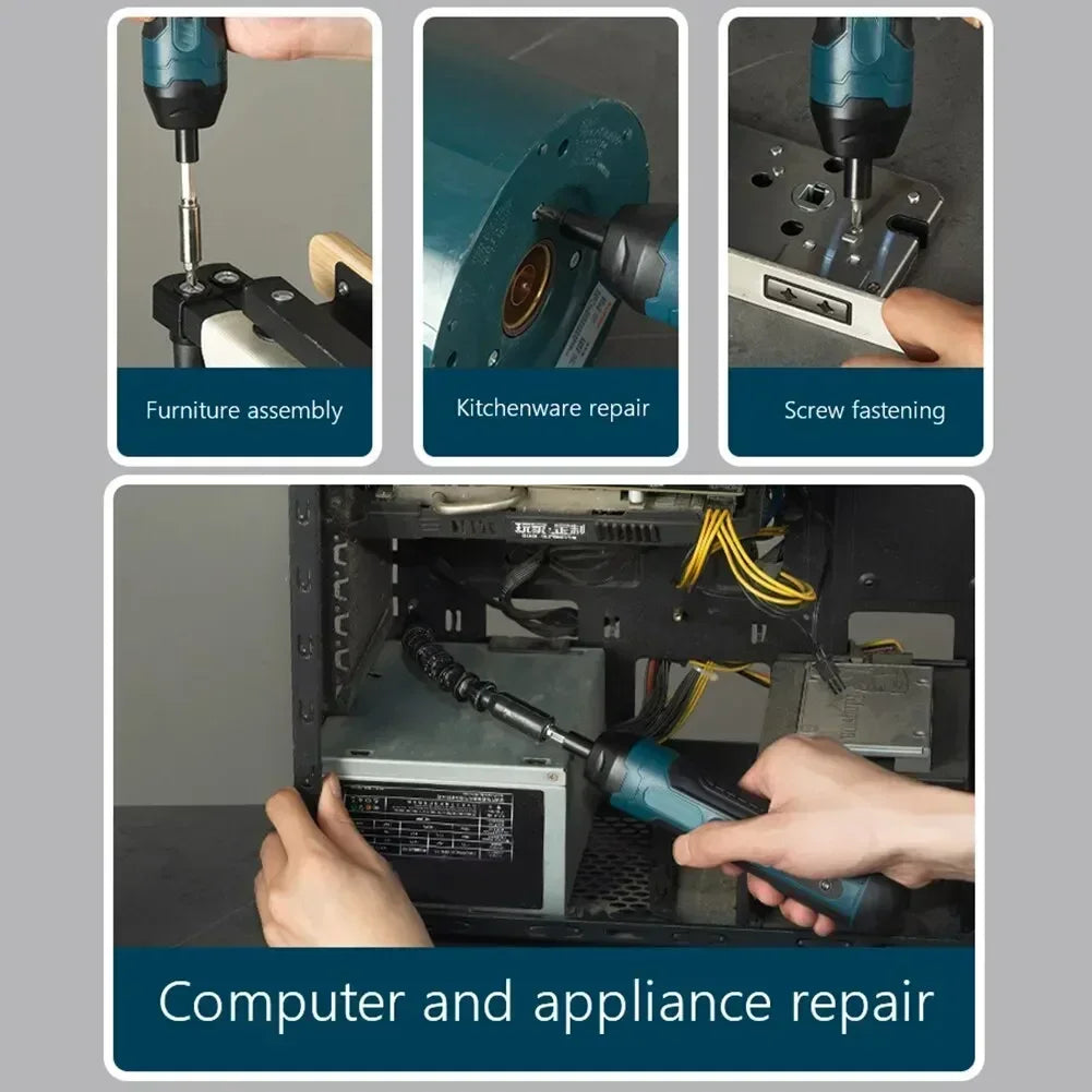 Rechargeable Cordless Electric Screwdriver Mini Drill Power Tools Set Multifuncntion Power Drill Kits Set Household Maintenance