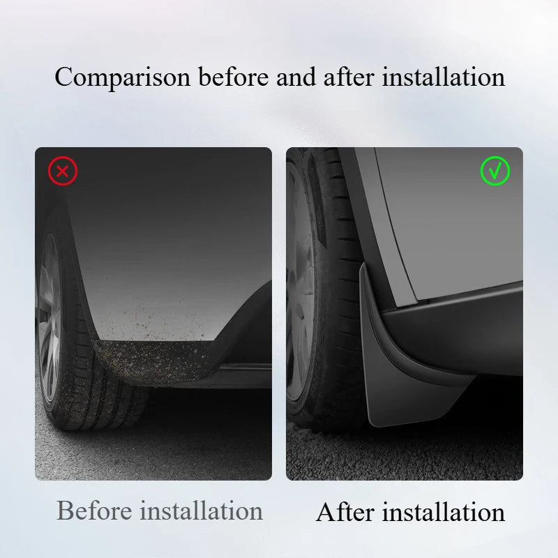 Car Wheel Mud Flaps for Tesla Model 3+ Highland Model Y Splash Guards MudFlaps Front Rear Fender New Upgrade Mudguards Protector