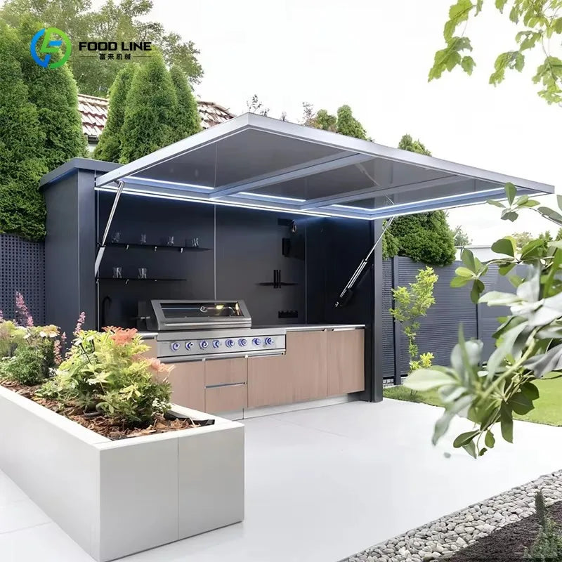 Stainless Steel Outdoor Kitchen Premium Weather Proof Outdoor Kitchen Outdoor Kitchen Pod with Roller Door Customized
