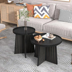 Round Nesting Coffee Table Set - Modern Small Coffee Tables for Living Room, Bedroom & Home Office