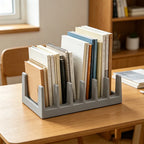 6-Grid Pot Lid Organizer Rack Space-Saving Kitchen Cookware Organizer Dish Cutlery Drain Rack Desktop Plastic Bookshelf