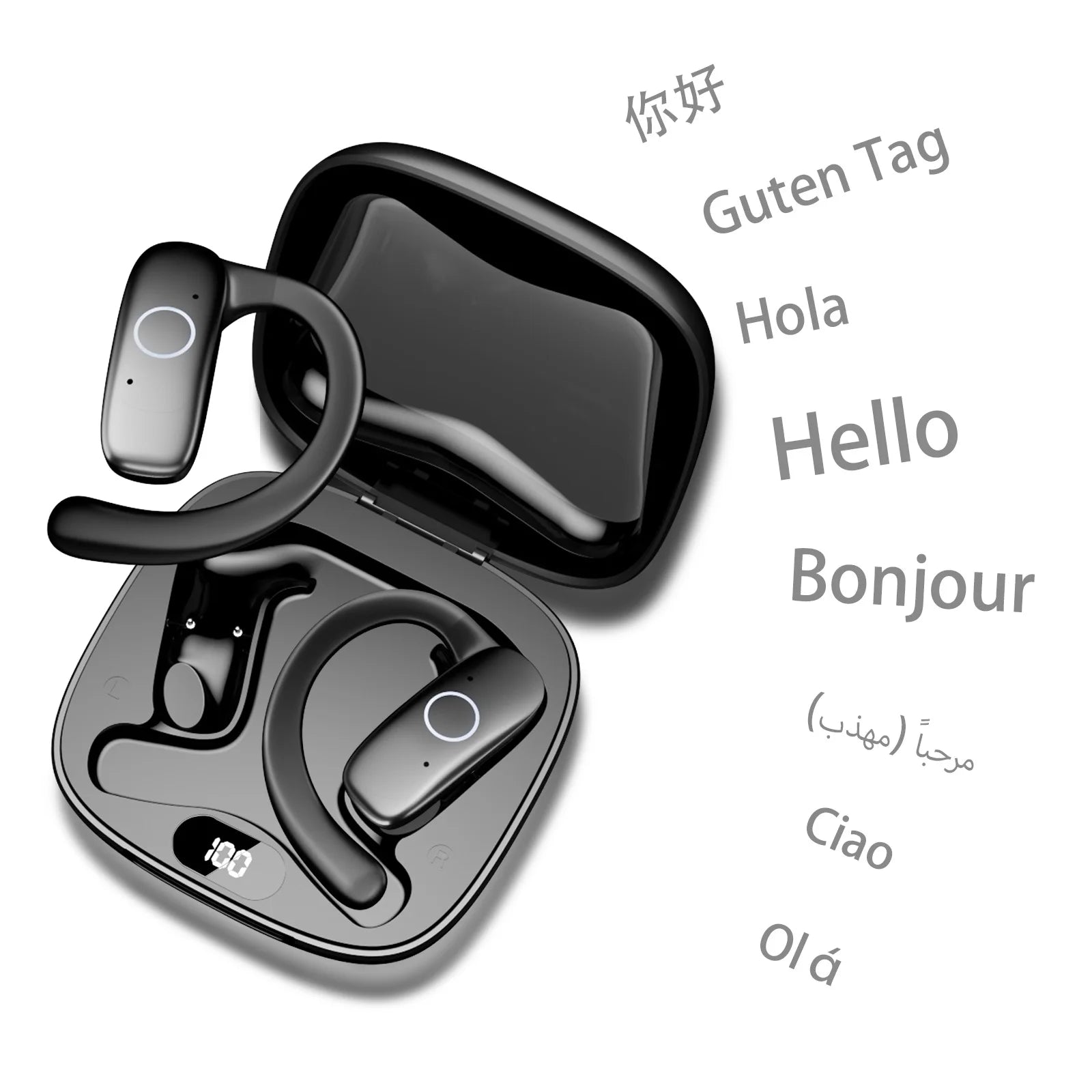 Real Time Translator Headphones AI Language Translation Earbuds 144 Languages & Accents 3 in 1 OWS Ear Buds for Business