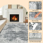 8x10 Area Rug,Rugs for Living Room,Washable Rug for Bedroom,Foldable Thin Rug,Rugs for Bathroom Entryway,Indoor Floor Rug