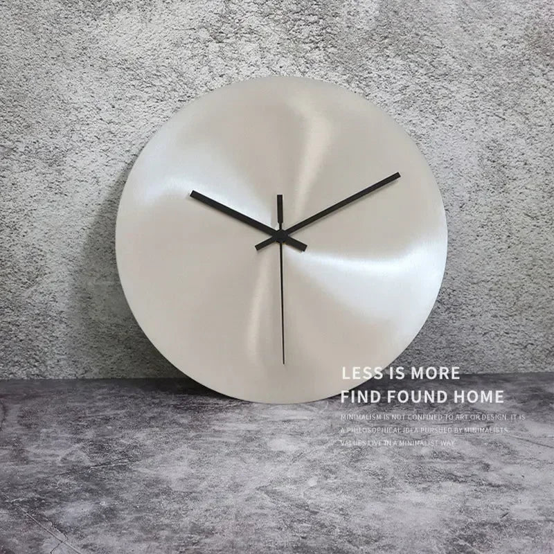 Nordic Minimalist Industrial Style Silver Living Room Clock Without Digital Decoration Clock Modern Circular Clock Decoration