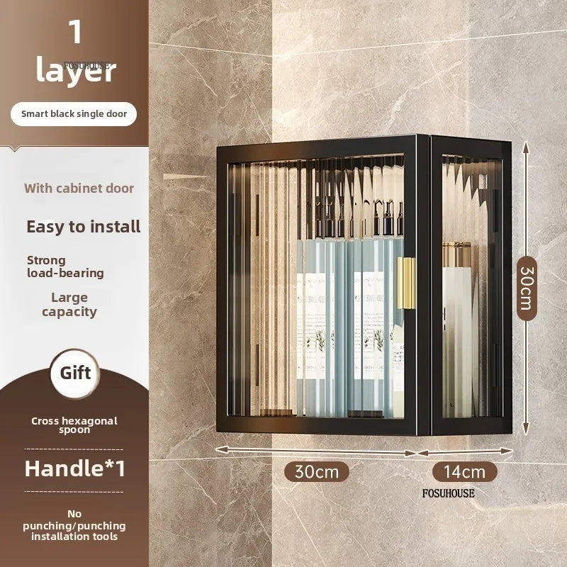Japanese Acrylic Bathroom Cabinet Wall-mounted Mirror Box Transparent Bathroom Cabinets with Storage Rack Bathroom Furniture