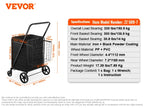 VEVOR Folding Shopping Cart with Removable Waterproof Liner 106/330LBS Large Capacity 360° Swivel Wheels Dense Metal Mesh Base