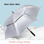 180CM Big Size Long Handle Umbrella Double-deck Large Rain Umbrellas Luxury Silver Dual Use Sunscreen Windproof Rain Gear Gift