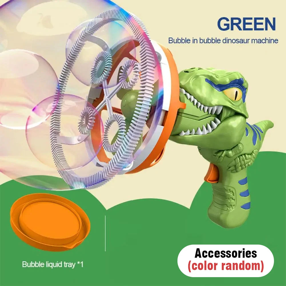 Electric Dinosaur Bubble Machine - Automatic Large Soap Bubble Blower for Kids Outdoor Fun | AlluCanFind