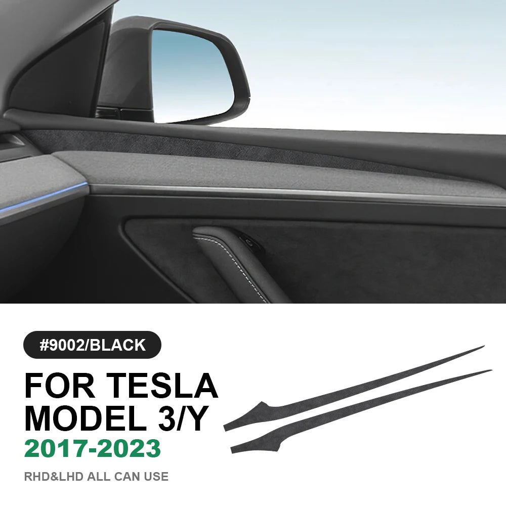 Italian Top Suede Car Dashboard Moulded Trim Sticker For Tesla Model 3 Model Y 2018 2019 2020 2021 2022 2023 Decor Accessories