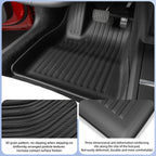 For Tesla Model 3 Highland Floor Mats 2024 Car Accessories TPE Waterproof Foot Pad Front Rear Trunk Mat Rear Seat Backrest Pad