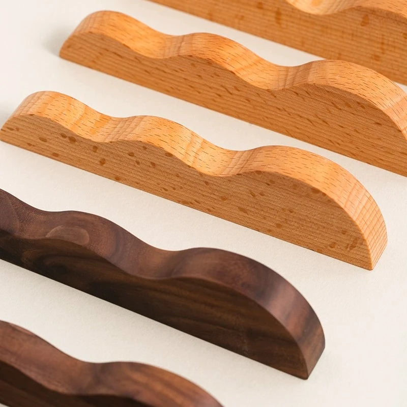Wooden Handles Natural Kitchen Furniture Wooden Handle Solid Wood Handles for Cabinets and Drawers Closet Dresser Wardrobe Pulls