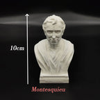 French writer philosopher ornaments Descartes, Montesquieu, Foucault, Voltaire and Rousseau imitation plaster statues  souvenirs