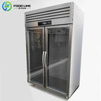 China Factory Commercial Kitchen Stainless Steel 2 Doors Display Refrigerator for Beverage Storage