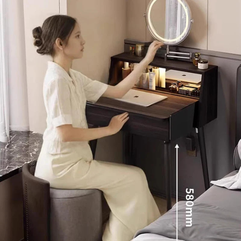 Black Luxury Vanity Table Modern Women Bedside Chair Dressing Table Cheap Cosmetics Mesa De Maquillaje Lounge Suite Furniture