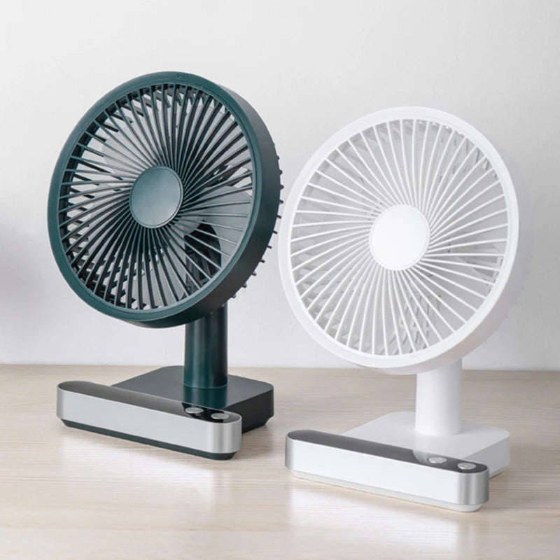 4000mah Desk Fan USB Oscillating Fan with Adjustable Head 4 Speeds Min