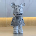 28cm Building Block Bear Statue DIY Creative Animal Sculpture Art Decor Unique Gift for Collectors  Kids Cool Desk Display Model
