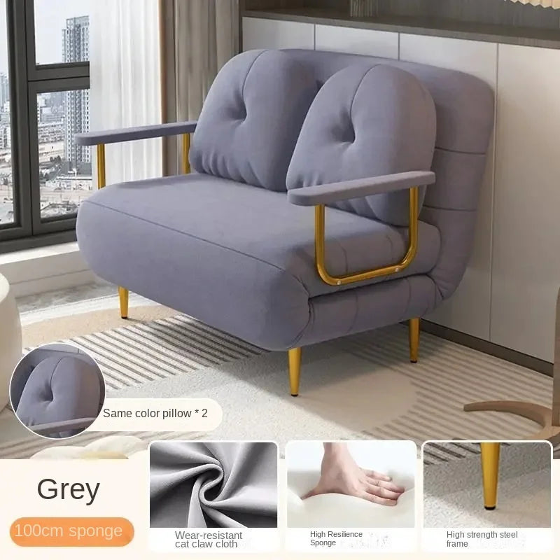 Foldable Sofa Bed Dual Use Single Small Unit Balcony Living Room Multi Functional Clouding Stretching Relaxing Sofa Two Seat