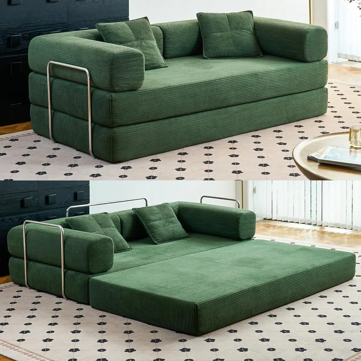 2025 New Design Corner Style Vacuum Compression Fabric Sofa Compressed Bed Set Home Apartment Hotel Living Room Sofa Bed