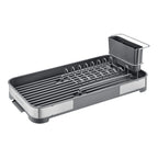 SONGMICS Small Dish Drying Rack, Dish Dryer for Kitchen Counter, Stainless Steel Dish Rack with Drain, Utensil Holder,Rustproof
