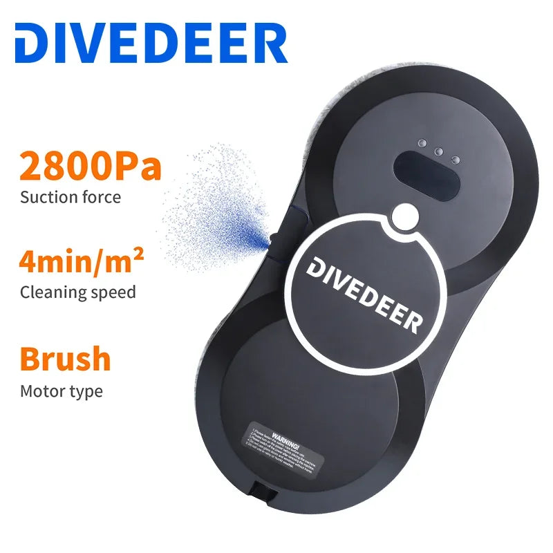 DIVEDEER electric window cleaner one-touch glass cleaning machine home smart wall cleaner window cleaning glass