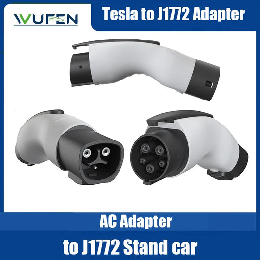 WUFEN Tesla to SAE J1772 Type 1 EV Adapter 250V 32A Max. Female to Male Charging Adaptor Converter For J1772 Model EVS