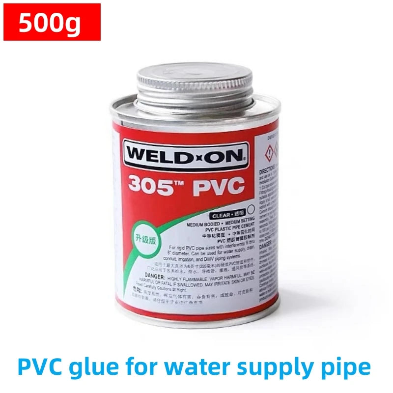 100~500g UPVC/PVC Glue For Water Supply/Drainage Pipe Connecting Fitting Sealant Garden Irrigation System Pipeline Tube Adhesive