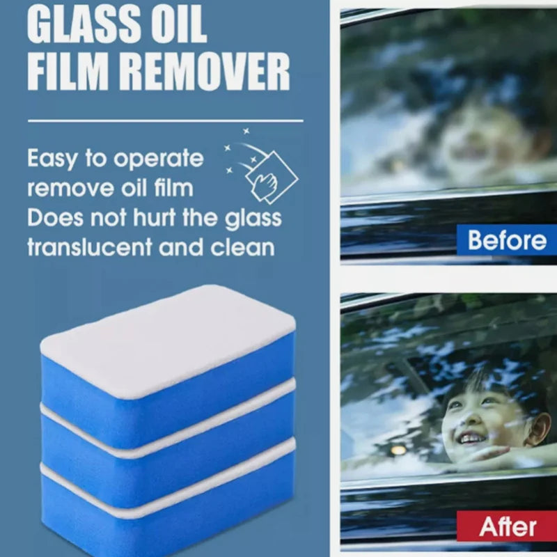 Car Glass Oil Film Cleaning Sponge Wiper Polishing Sponges Car Windshield Wool Felt Brush Oil Dusty Removal Tools Accessories