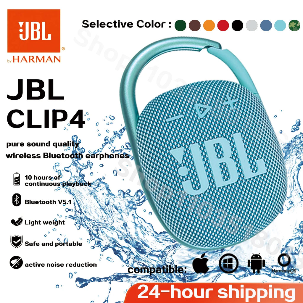 Original JBL CLIP 4 Wireless Bluetooth Portable Speaker Subwoofer Outdoor Speaker Mini Speaker IP67 Dustproof And Waterproof