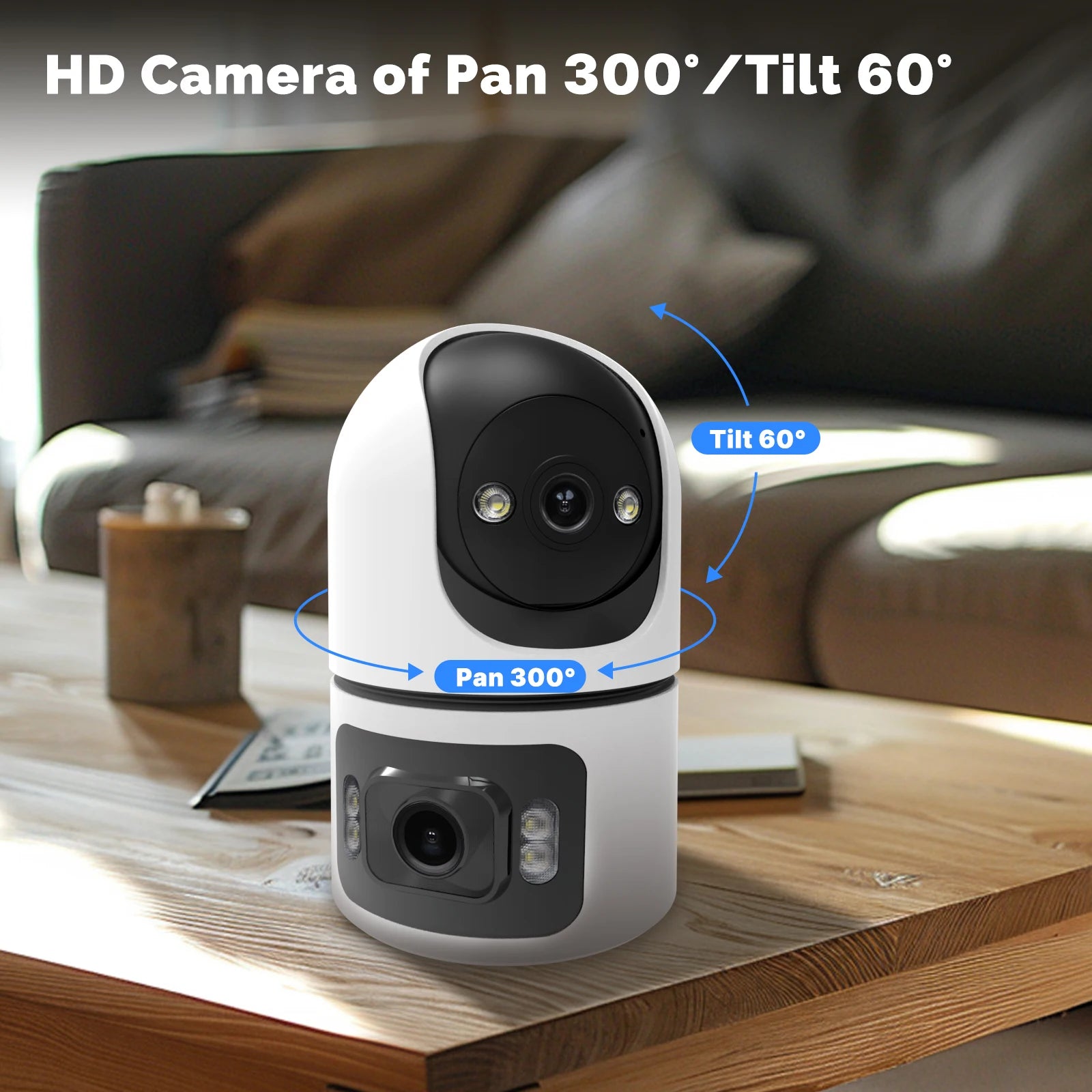 Moes Tuya WiFi Indoor Smart Camera 8MP Dual Screen Lens 2.4G/5G Infrared Night Vision Motion Detection Auto Track Two-Way Audio