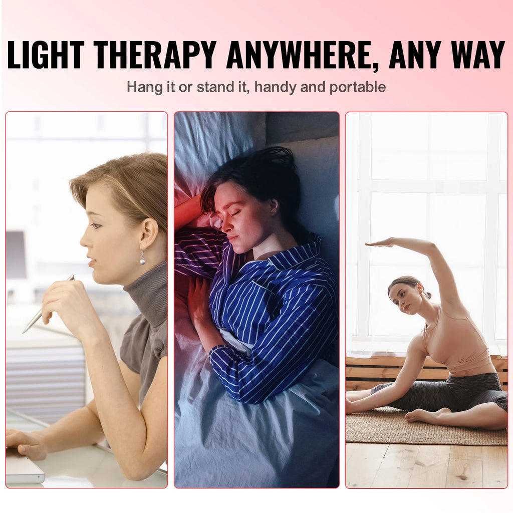 VEVOR Red Light Therapy for Body Face 60 Dual-Chip LEDs Red 660nm & Near Infrared 850nm Combo High Power Red Light Therapy Panel