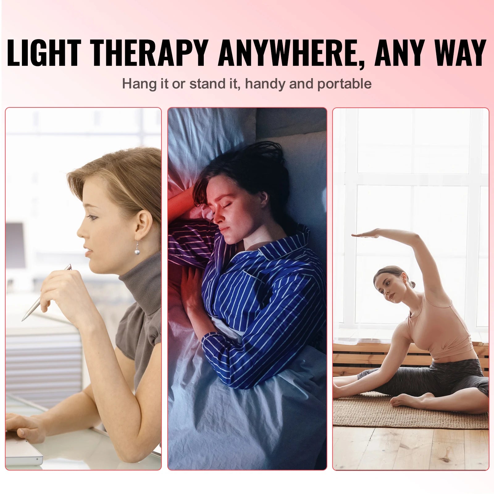 VEVOR Red Light Therapy for Body Face 60 Dual-Chip LEDs Red 660nm & Near Infrared 850nm Combo High Power Red Light Therapy Panel