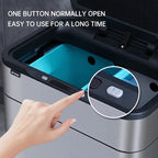30L Smart Sensor Trash Can Bathroom Kitchen Tall Trash Can Light Luxury Stainless Steel Large Capacity Waterproof Free Gift