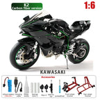 Key Start Dynamic Alloy Motorcycle Model With LED Sound And Smog Adjustable Throttle Model Motorbike Toy Desk Decoration Vehicle