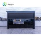 Customized Chic Compact Outdoor Kitchen Balcony Grilling Customizable Small Space Apartment Bbq With Storage Shelves