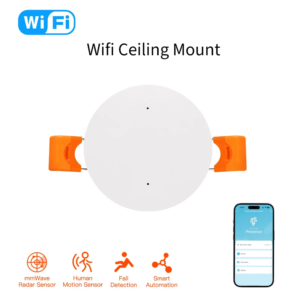 Tuya WiFi Zigbee Human Presence Sensor MmWave Radar Detector With Luminance Sensor For Smart Home Replace PIR Sensor