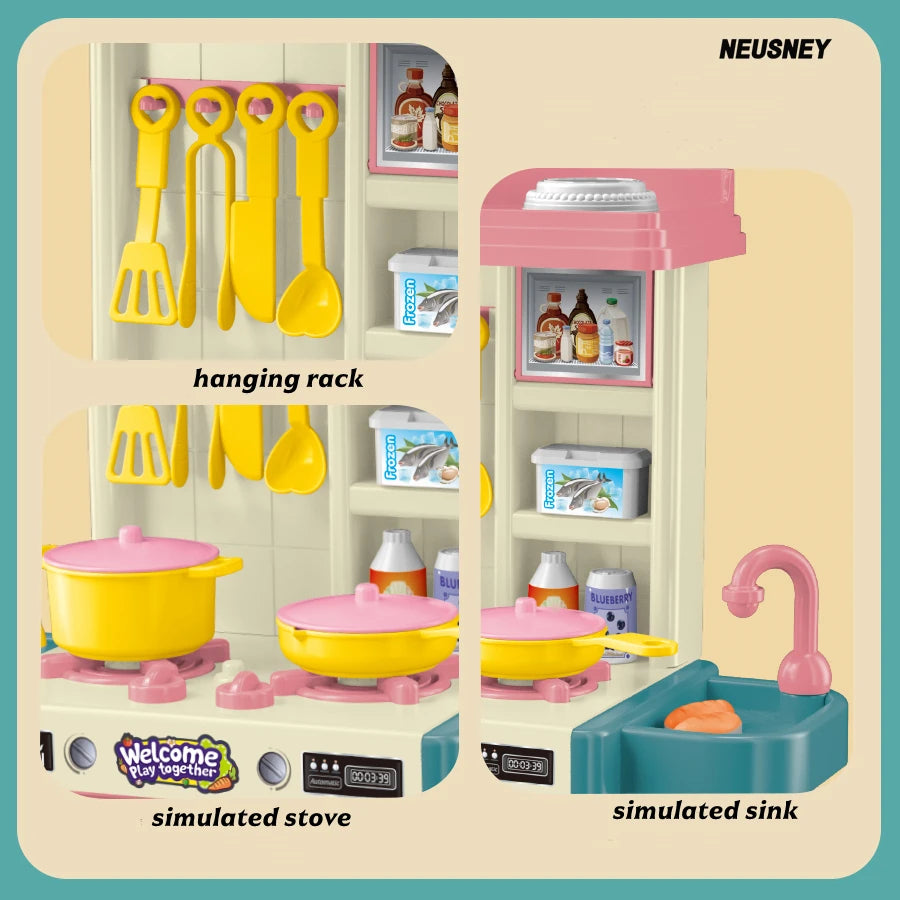 mini 53PCS Pretend Play Kitchen Toy Set: Educational Toy for Parent-Child Interaction, All accessories Randomly