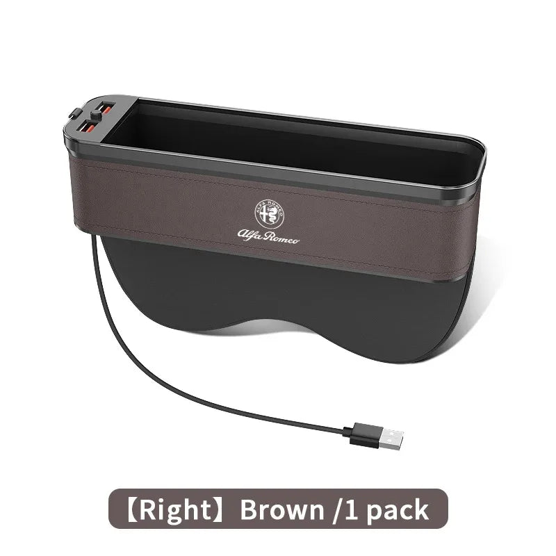 Car USB charging multifunction seat crevice storage box Alfa Romeo 147 156 159 166 Giulia Tonale Stelvio Giulietta Mito Milano