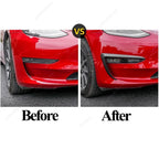 Front Fog Lamp Eyebrow Wind Knife For Tesla Model 3 2017-2023 Gloss Black Fog Lamp Trim Carbon Look Blade Trim Bodykits Tuning