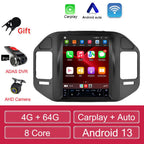 For Mitsubishi Pajero V60 V68 V73 1999-2006 Tesla style Screen Android 13 Carplay Car Radio Multimedia Player Navigation Auto