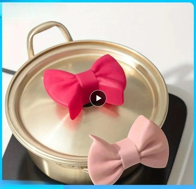 Kitchen Pot Clip Anti Scald Non-slip Handle Cover Creative Cooking Oven Glove Pot Clip Kitchen Gadgets Bow Shape Design Bowknot