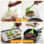 5PCS Silicone Kitchen Cooking Utensils Set Non-Stick Flexible Kitchen Tools With Cake Spatula Whisk Oil Brush And Cooking Shovel