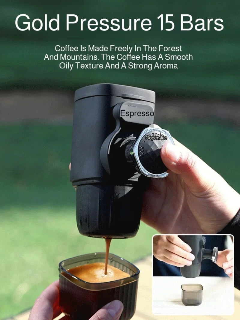 Hand-pressed Portable Coffee Machine Outdoor Portable Espresso Capsule Coffee Machine  Handheld Pressure Espresso Coffee Maker