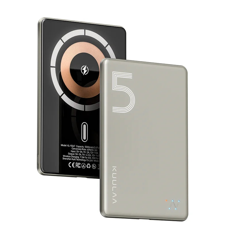 KUULAA Magnetic Power Bank 5000mAh Magnetic Wireless Phone Charger External Battery 20W Fast Charging For iPhone 17 16 PowerBank