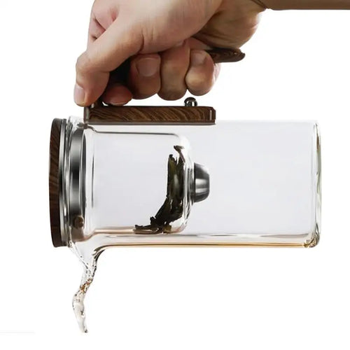 Glass Tea Pot Kettle Infuser 600ML/800ML Teapot Water Separation Inner Magnet One Click Magnetic Switchs Tea Filtration Kettle