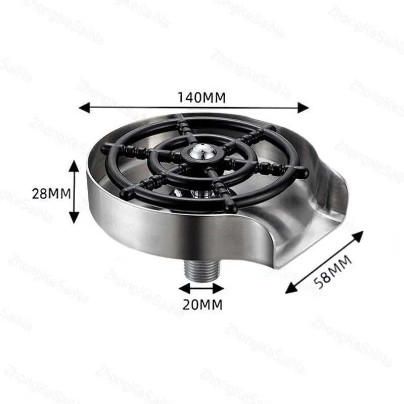Automatic Glass Cup Washer High Pressure Kitchen Faucet Glass Rinser Stainless Steel Bar Cup Cleaner for Kitchen Sinks Wash Tool