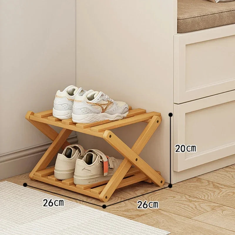 Multi Layer 5/6/7/8/9 Layer Simple Breathable Shoe Shelf Multifunctional Foldable Shoes Shelf Cabinet Simple Bamboo  Saves Space